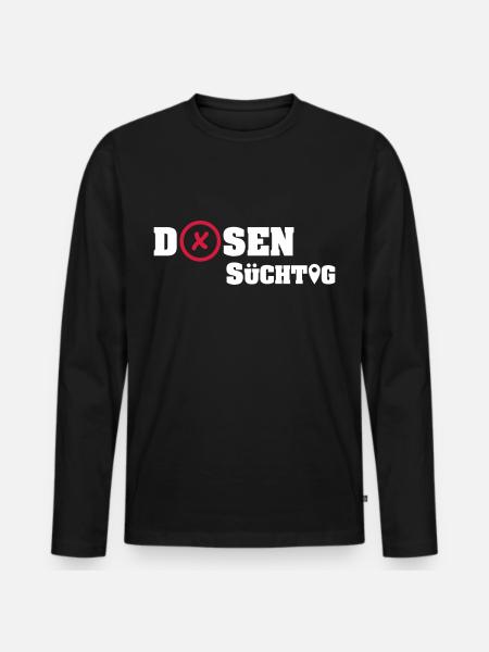 Geocacher: Dosensüchtig - Männer Premium Bio Langarmshirt - Schwarz