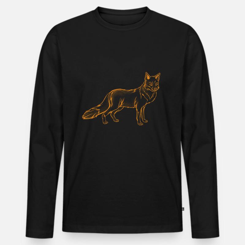 Fuchs - Männer Premium Bio Langarmshirt - Schwarz
