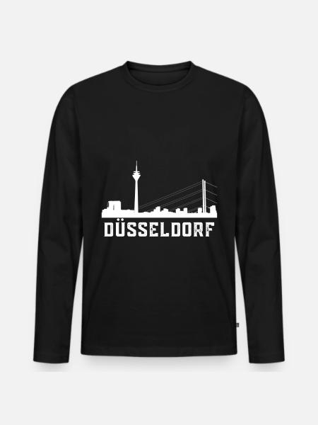 Dusseldorf skyline - Men's Premium Organic Long Sleeve Shirt - black