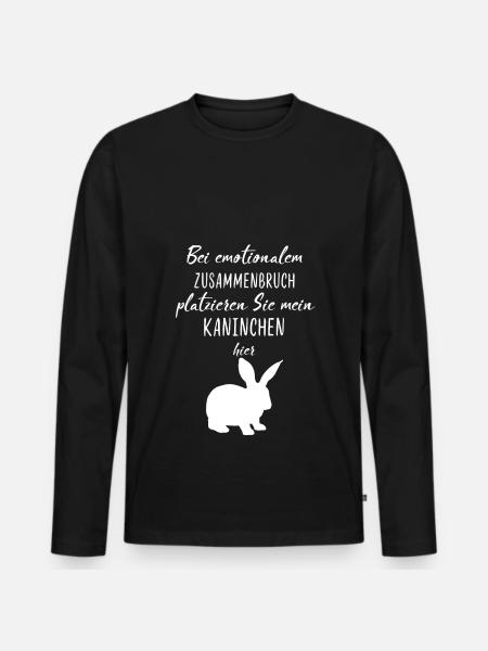 Rabbit hare sweet saying - Men's Premium Organic Long Sleeve Shirt - black