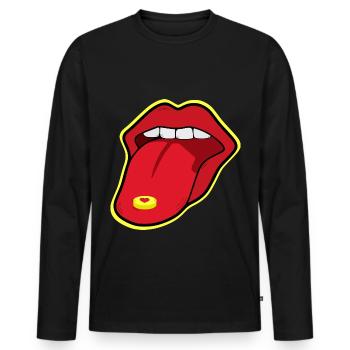 Techno XTC MDMA Pille Ecstasy Clubbing Geschenk - Männer Premium Bio Langarmshirt - Schwarz - Vorne - Nico (187cm)