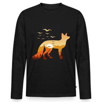 Renard nature nature nature - T-shirt manches longues Premium bio Homme - noir - Devant - Nico (187cm)
