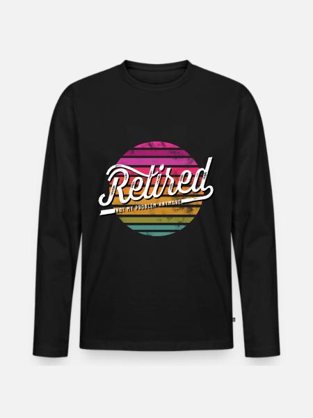 Retired Pension - Men's Premium Organic Long Sleeve Shirt - black