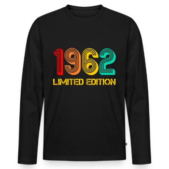 Limited Edition 1962 Année de naissance Idée cadeau - T-shirt manches longues Premium bio Homme - noir - Devant - Nico (187cm)
