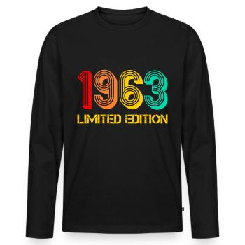 Limited Edition 1963 Année de naissance Homme Idée cadeau - T-shirt manches longues Premium bio Homme - noir - Devant - Nico (187cm)