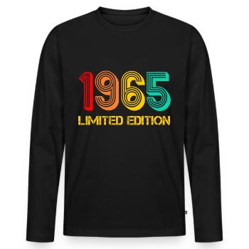 Limited Edition 1965 Année de naissance Homme Idée cadeau - T-shirt manches longues Premium bio Homme - noir - Devant - Nico (187cm)