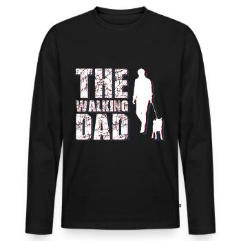 The walking dad - T-shirt manches longues Premium bio Homme - noir - Devant - Nico (187cm)