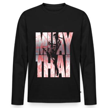 Muay Thai - Männer Premium Bio Langarmshirt - Schwarz - Vorne - Nico (187cm)