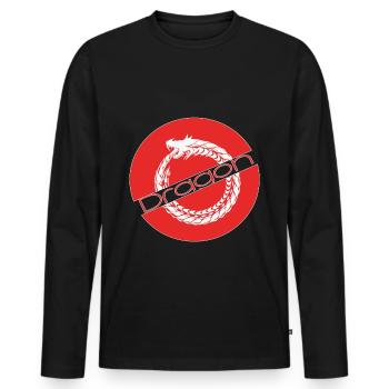 Dragon, tête de dragon, dragon chinois, dragon, - T-shirt manches longues Premium bio Homme - noir - Devant - Nico (187cm)
