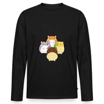 Meerschweinchen Guinea-Bissau ferkel sparschwein - Männer Premium Bio Langarmshirt - Schwarz - Vorne - Nico (187cm)