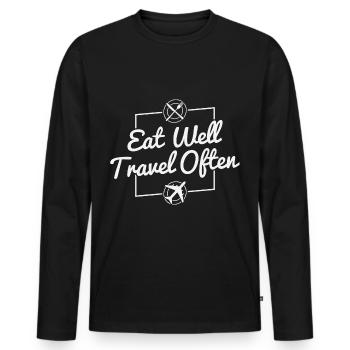 Travel Travel Travel Travel Vacationer Gift - Men's Premium Organic Long Sleeve Shirt - black - Front - Nico (187cm)