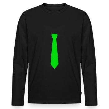 Cravate verte - T-shirt manches longues Premium bio Homme - noir - Devant - Nico (187cm)