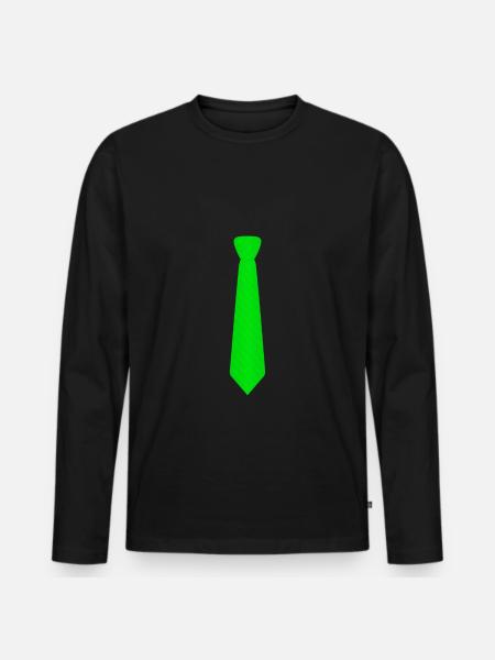 Cravate verte - T-shirt manches longues Premium bio Homme - noir