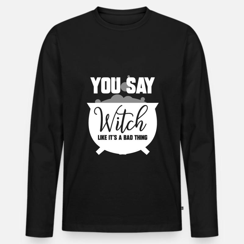 WITCH, GESCHENK - Männer Premium Bio Langarmshirt - Schwarz
