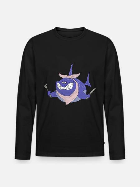 Very hungry shark - Men's Premium Organic Long Sleeve Shirt - black