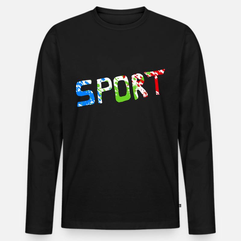 Sport - Männer Premium Bio Langarmshirt - Schwarz