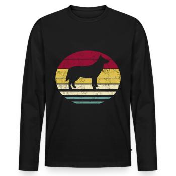 Resin Fox Retro Vintage Silhouette - Men's Premium Organic Long Sleeve Shirt - black - Front - Nico (187cm)