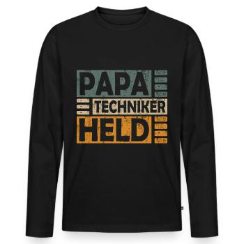 Techniker Abschluss Prüfung Bestanden Papa Held - Männer Premium Bio Langarmshirt - Schwarz - Vorne - Nico (187cm)