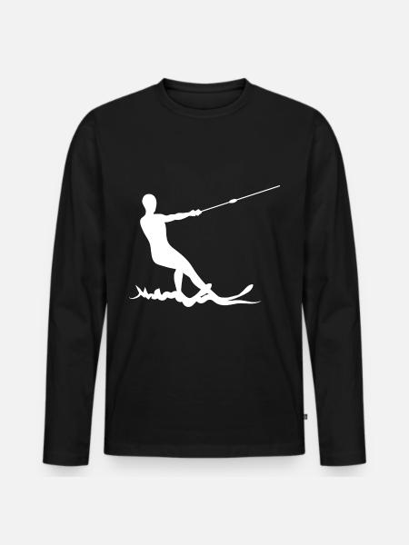 Water skiing Waterskiing Water skiers - Men's Premium Organic Long Sleeve Shirt - black