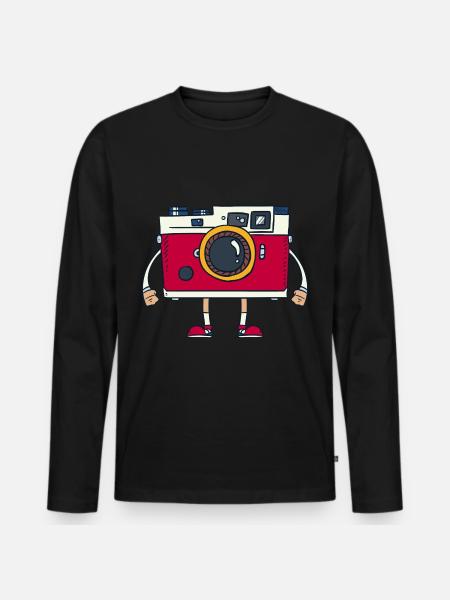 Camera cameraman photography - Men's Premium Organic Long Sleeve Shirt - black