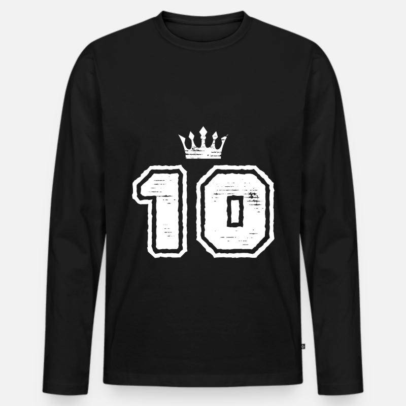10 krone nummer - Männer Premium Bio Langarmshirt - Schwarz