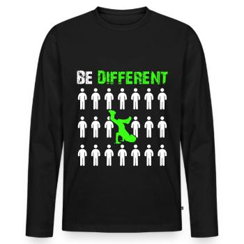 break dance - T-shirt manches longues Premium bio Homme - noir - Devant - Nico (187cm)