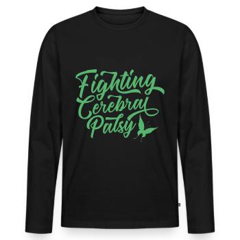 CP Kämpfer Infantile Cerebralparese Zerebralparese - Men's Premium Organic Long Sleeve Shirt - black - Front - Nico (187cm)
