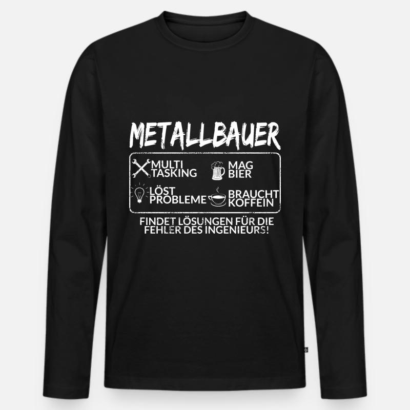 Der Metallbauer - Männer Premium Bio Langarmshirt - Schwarz