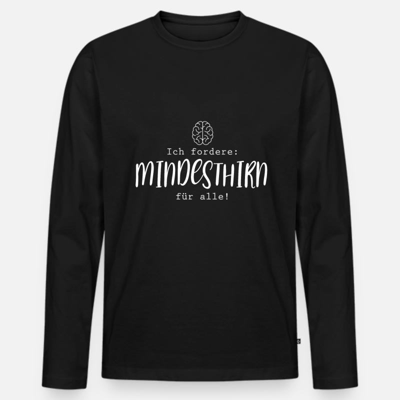 Hirn - Männer Premium Bio Langarmshirt - Schwarz