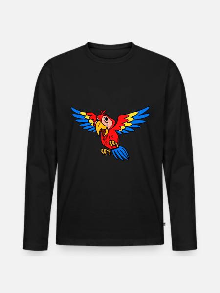 Herziger Papagei - Männer Premium Bio Langarmshirt - Schwarz