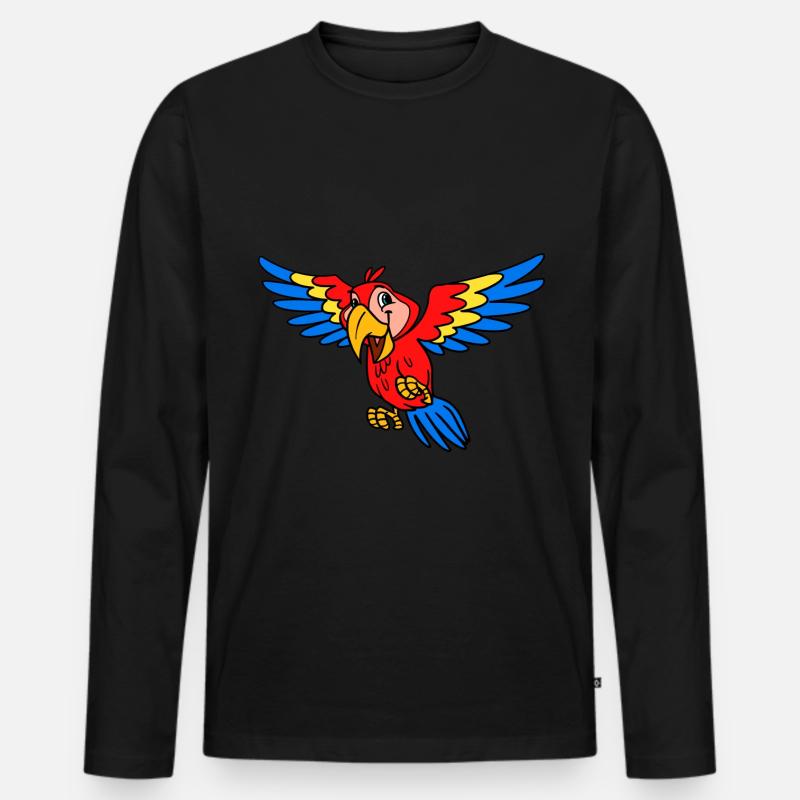Herziger Papagei - Männer Premium Bio Langarmshirt - Schwarz