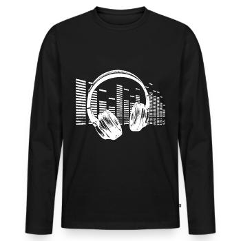 Musique rétro musique techno rave house 2reborn wh - T-shirt manches longues Premium bio Homme - noir - Devant - Nico (187cm)