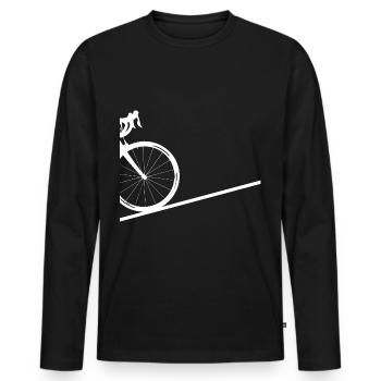 Graphiques avec vélo de course - T-shirt manches longues Premium bio Homme - noir - Devant - Nico (187cm)