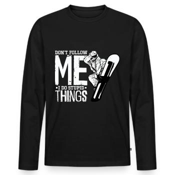 Snowboard Snowboard Vacances Snowboard Snowboarder - T-shirt manches longues Premium bio Homme - noir - Devant - Nico (187cm)