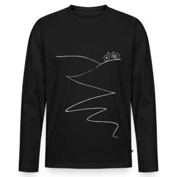 Mountain Biker Mountain Bike Bike Bicycle MTB - Men's Premium Organic Long Sleeve Shirt - black - Front - Nico (187cm)
