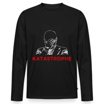 Katastrophe - Männer Premium Bio Langarmshirt - Schwarz - Vorne - Nico (187cm)