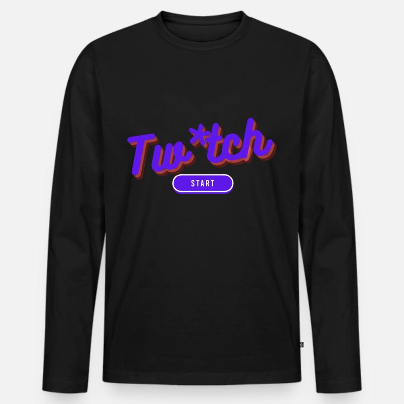 Twi-tch - Männer Premium Bio Langarmshirt - Schwarz