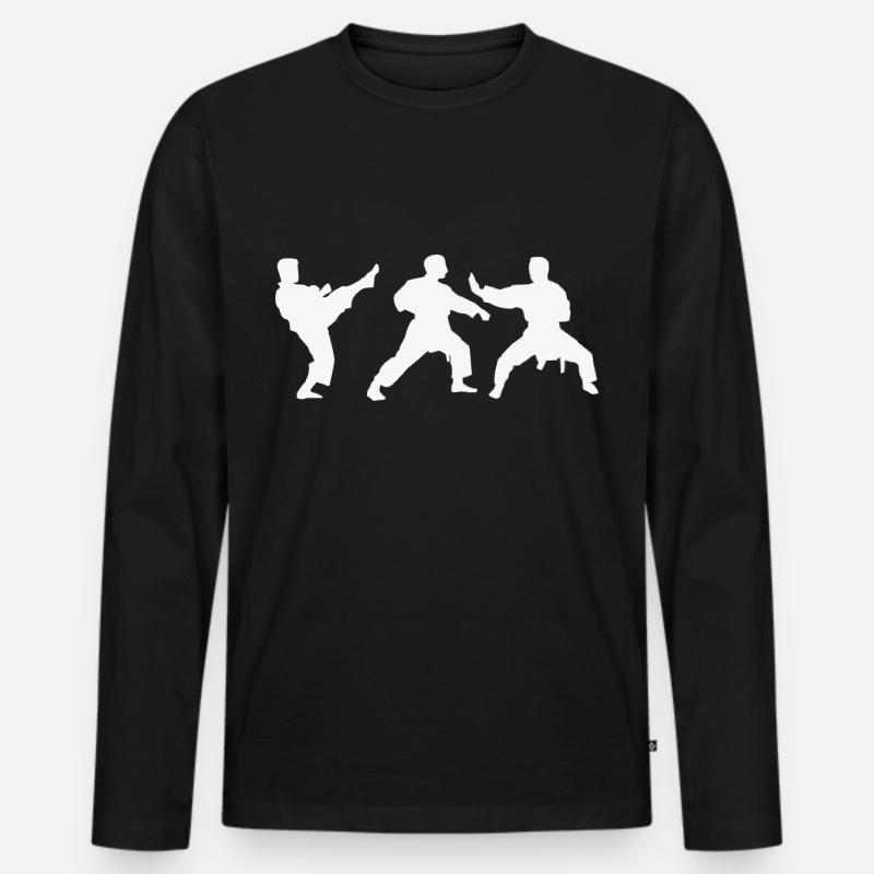 Karate - Männer Premium Bio Langarmshirt - Schwarz