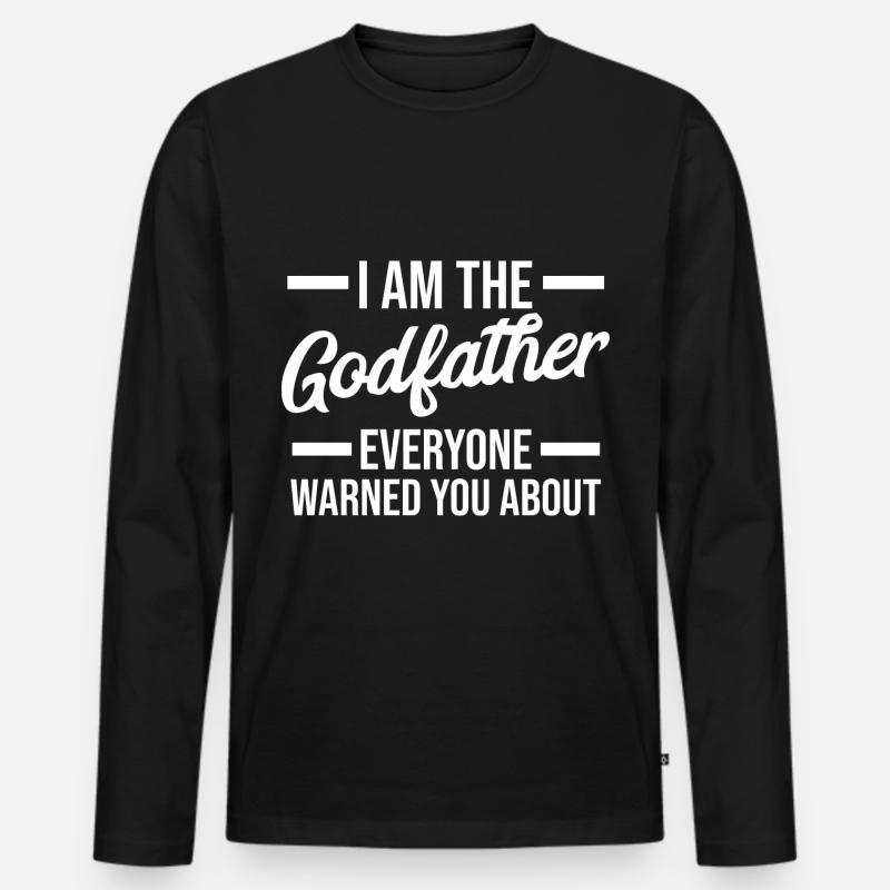 Patenonkel - Männer Premium Bio Langarmshirt - Schwarz