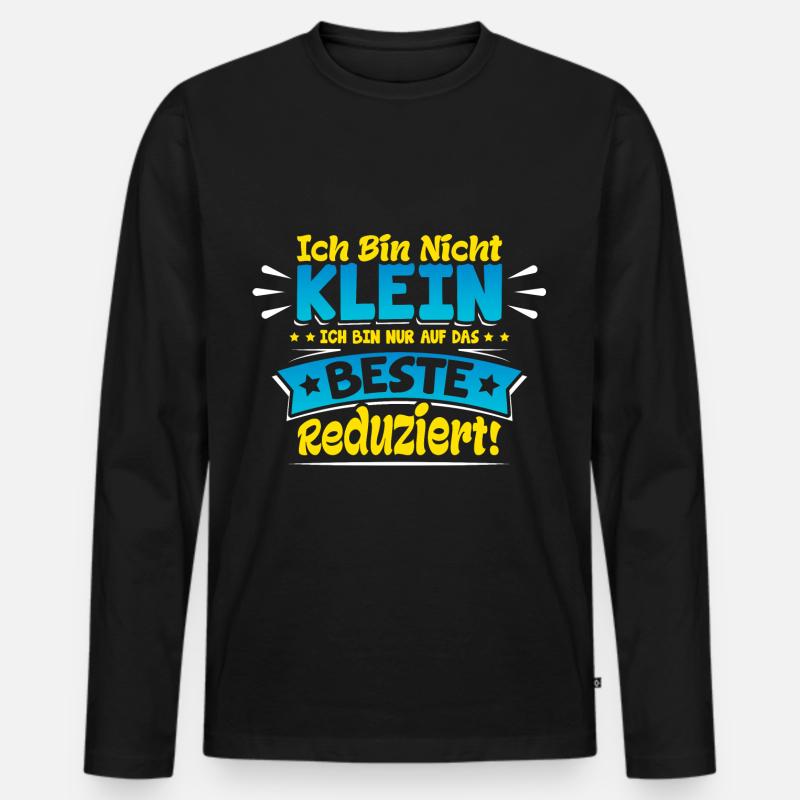 Ich bin nicht Klein - Männer Premium Bio Langarmshirt - Schwarz