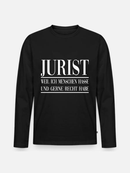 Jurist - Männer Premium Bio Langarmshirt - Schwarz