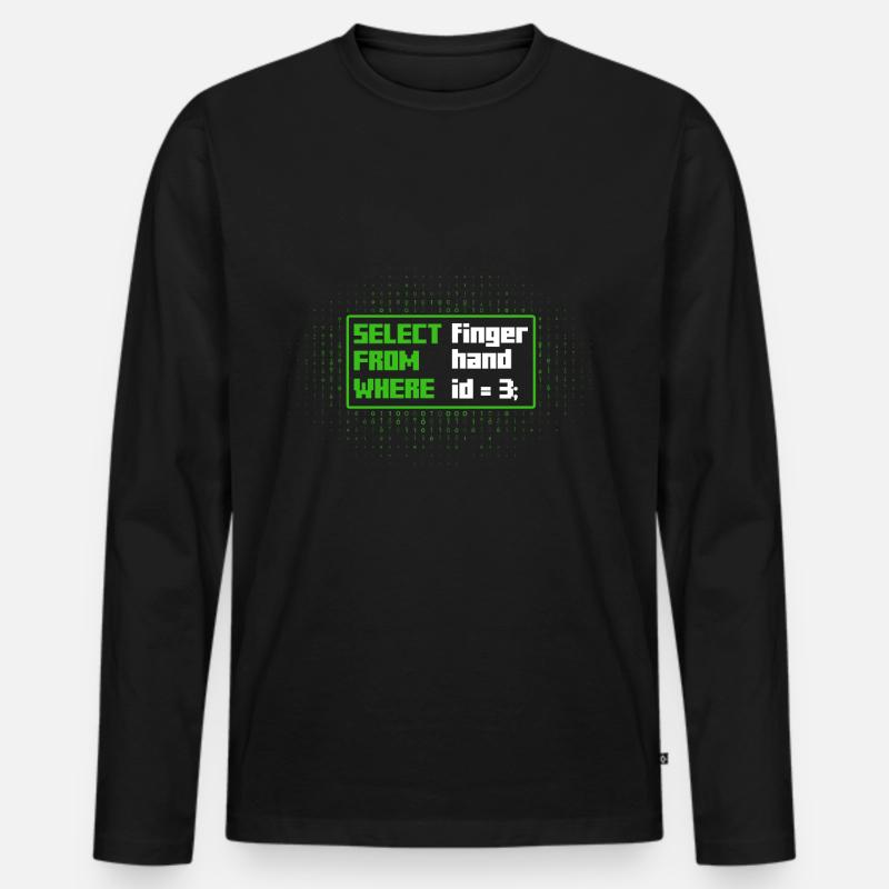 SELECT finger FROM hand Software-Entwickler - Männer Premium Bio Langarmshirt - Schwarz