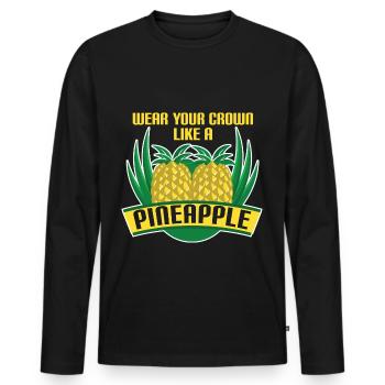 Wear Your Crown Like A Pineapple - Men's Premium Organic Long Sleeve Shirt - black - Front - Nico (187cm)