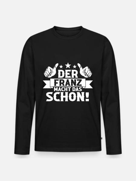 Franz - Männer Premium Bio Langarmshirt - Schwarz