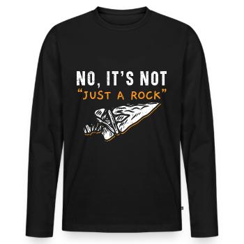 Non, ce n’est pas seulement une chasse à la pointe de flèche en pierre - T-shirt manches longues Premium bio Homme - noir - Devant - Nico (187cm)