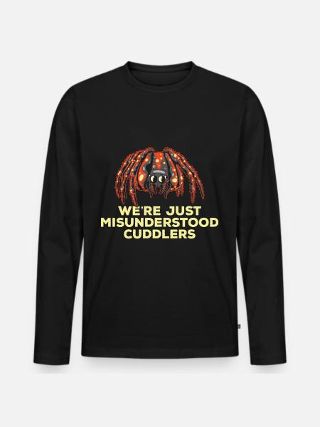Misunderstood cuddly tarantula owners - Men's Premium Organic Long Sleeve Shirt - black