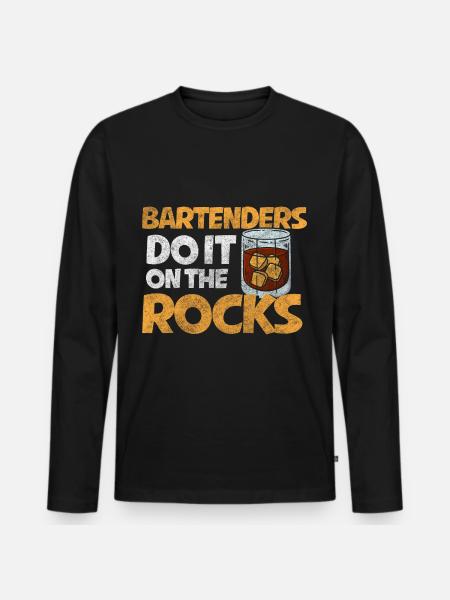 Bar Waiter Drink Humor - Men's Premium Organic Long Sleeve Shirt - black