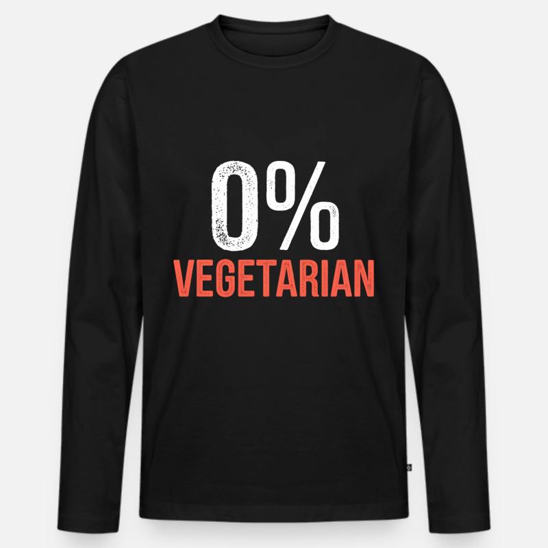 0% Vegetarian 8 - Männer Premium Bio Langarmshirt - Schwarz