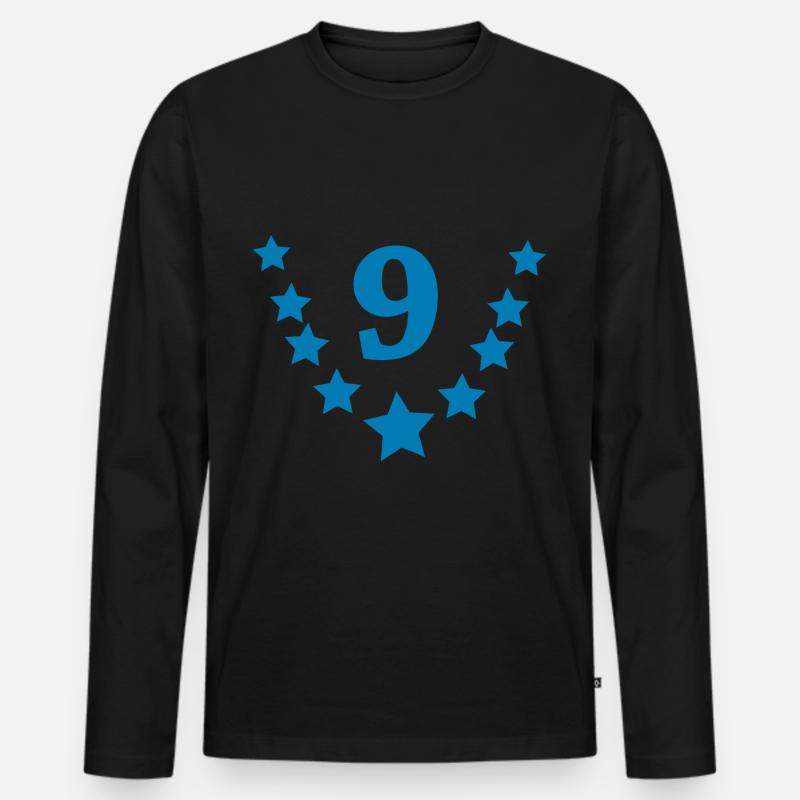 9 Jahre - Männer Premium Bio Langarmshirt - Schwarz