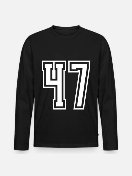 47 Numéro de numéro - T-shirt manches longues Premium bio Homme - noir